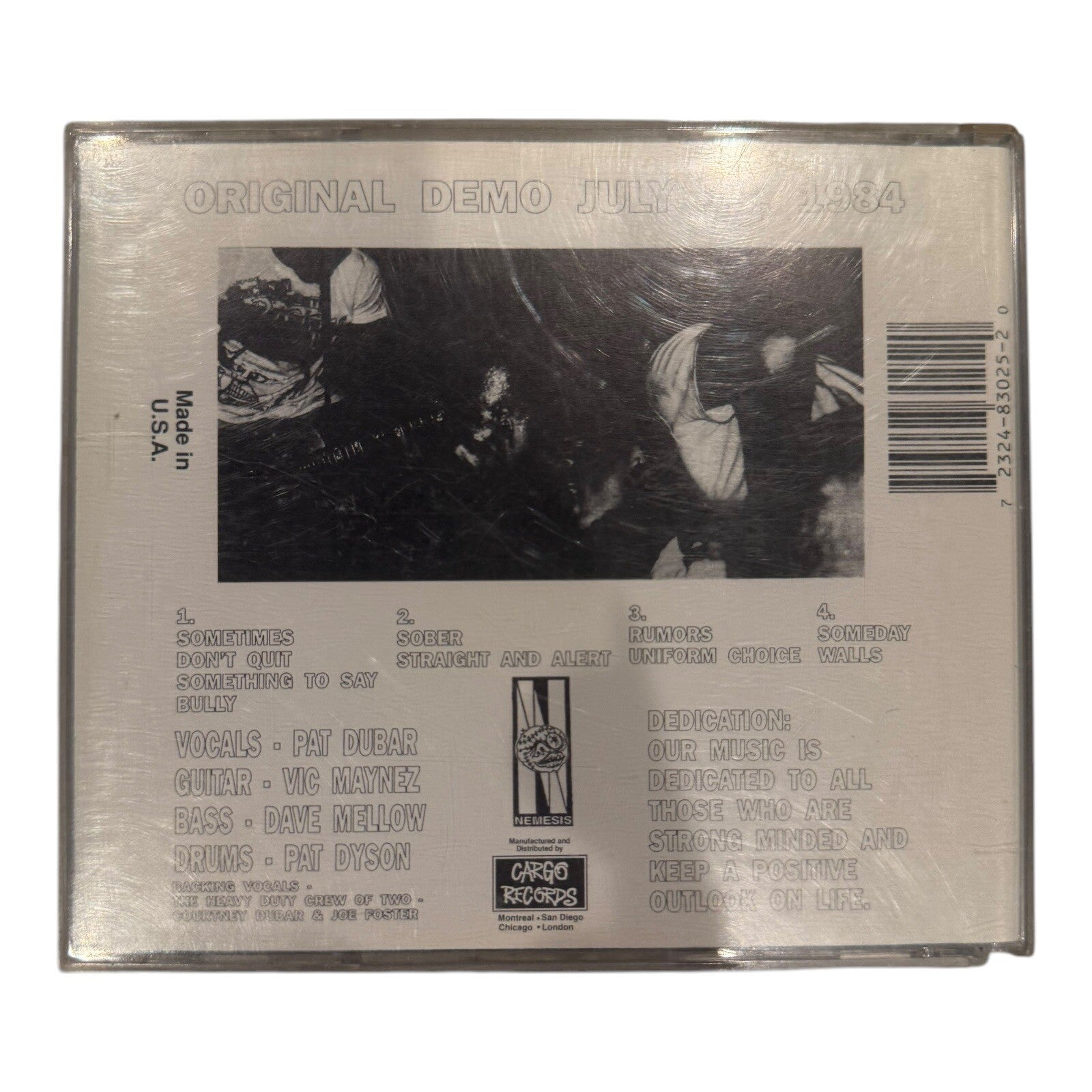 Uniform Choice – Early Demos 1992 CD rock hardcore Nemesis USA
