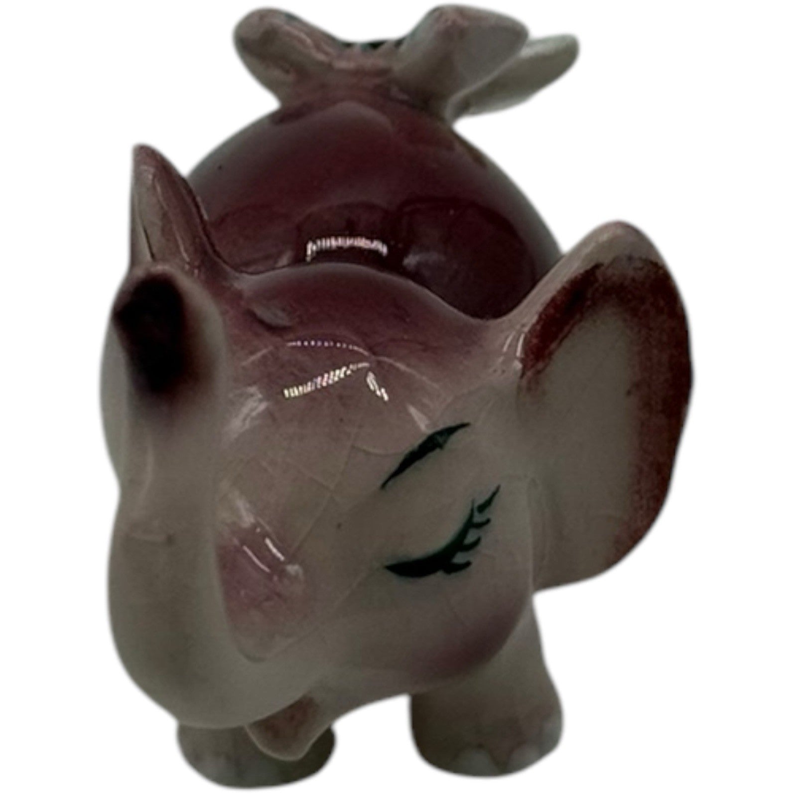 Rare Vintage Ceramic Anthropomorphic Elephant Family Figurines Complete 3 Pc Set