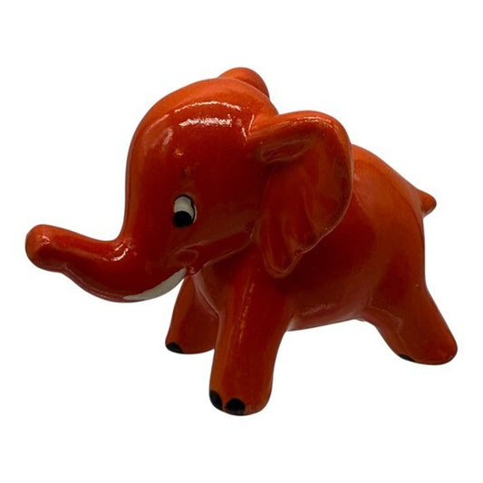 Vintage Ceramic Elephant Figurine Orange Decor Animal Cute Vintage Goebel