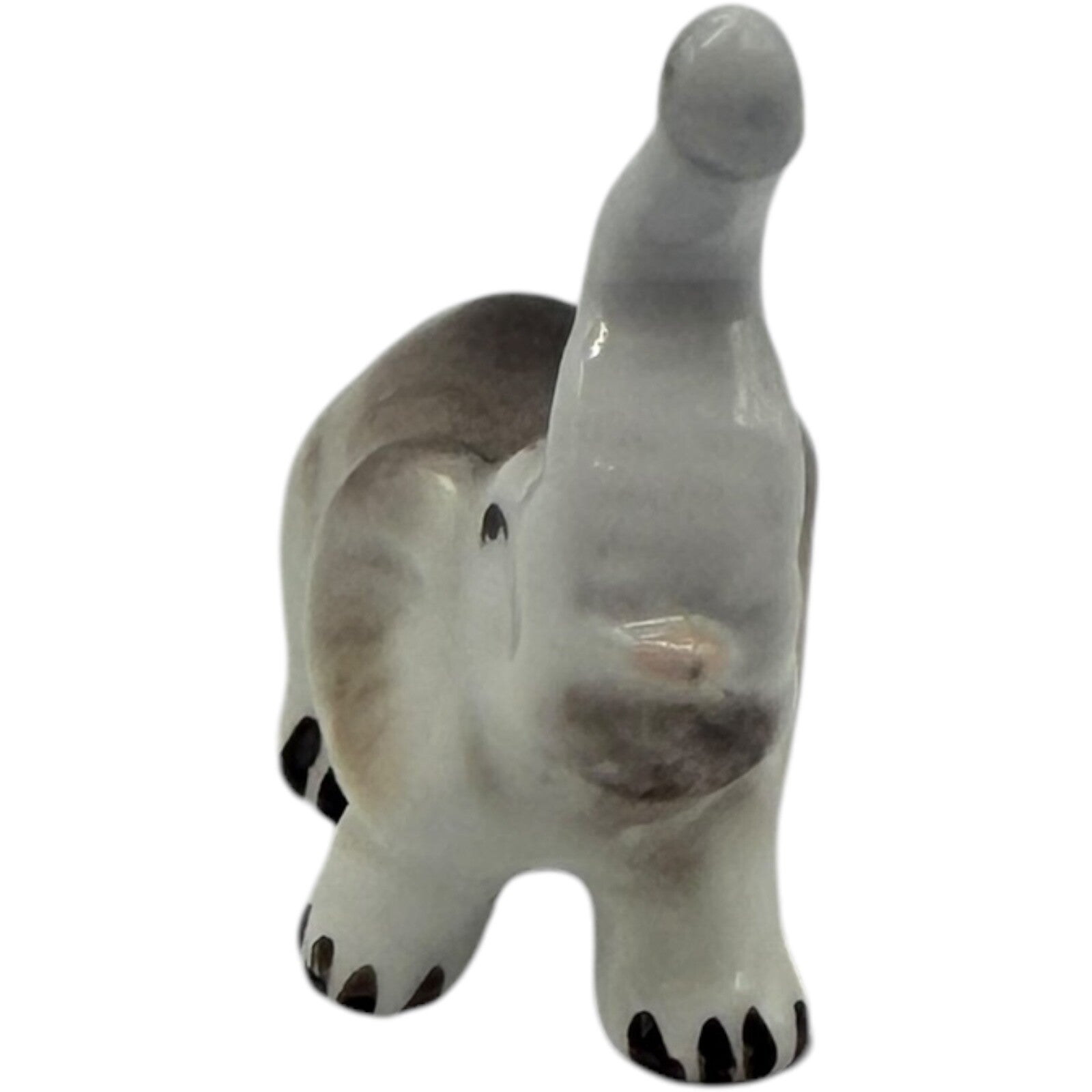 Vintage Japan Ceramic Miniature Elephant Figurines - Parent & Child - Good Luck