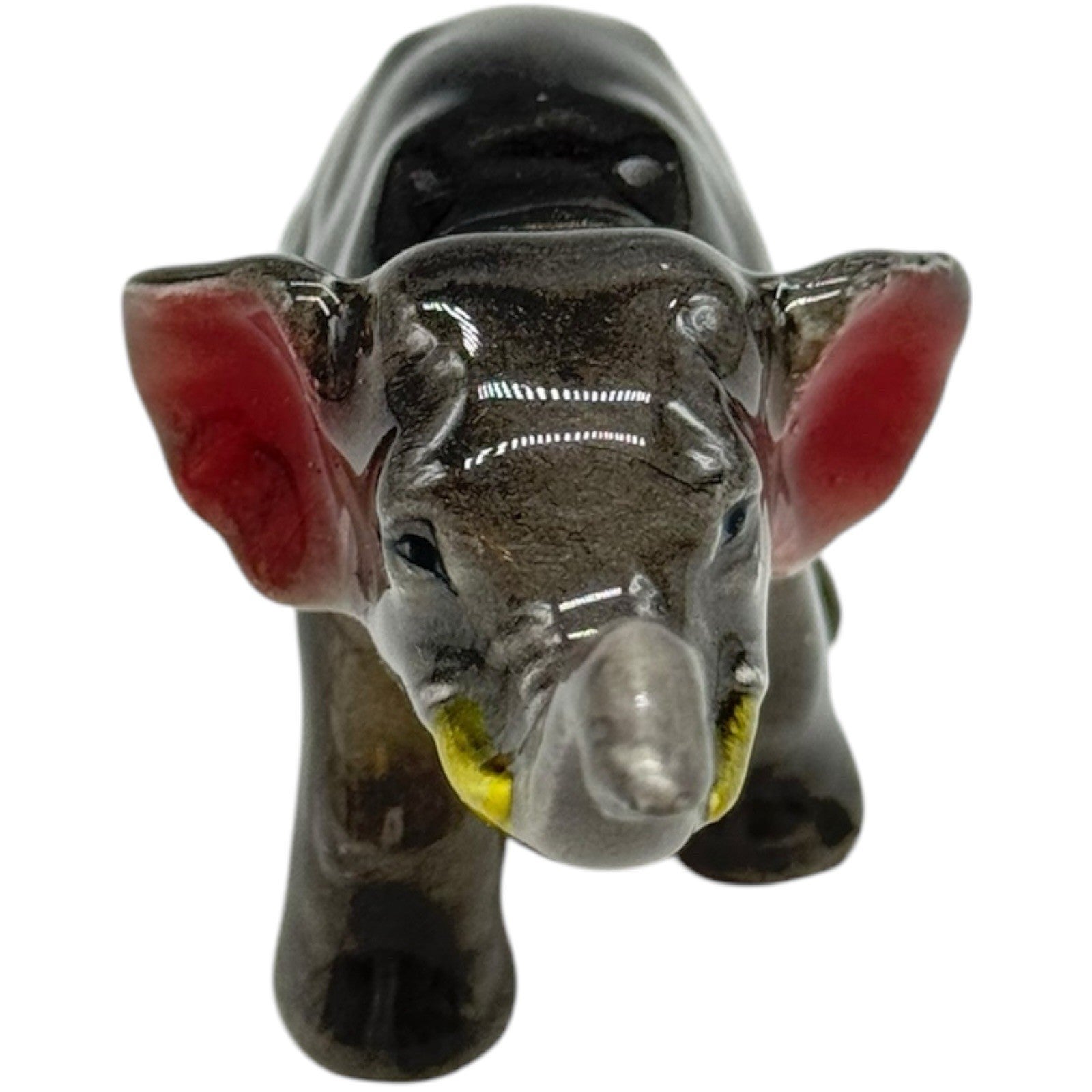 4 Vintage Ceramic Elephant Figurines - Porcelain Family Set - Made in Japan