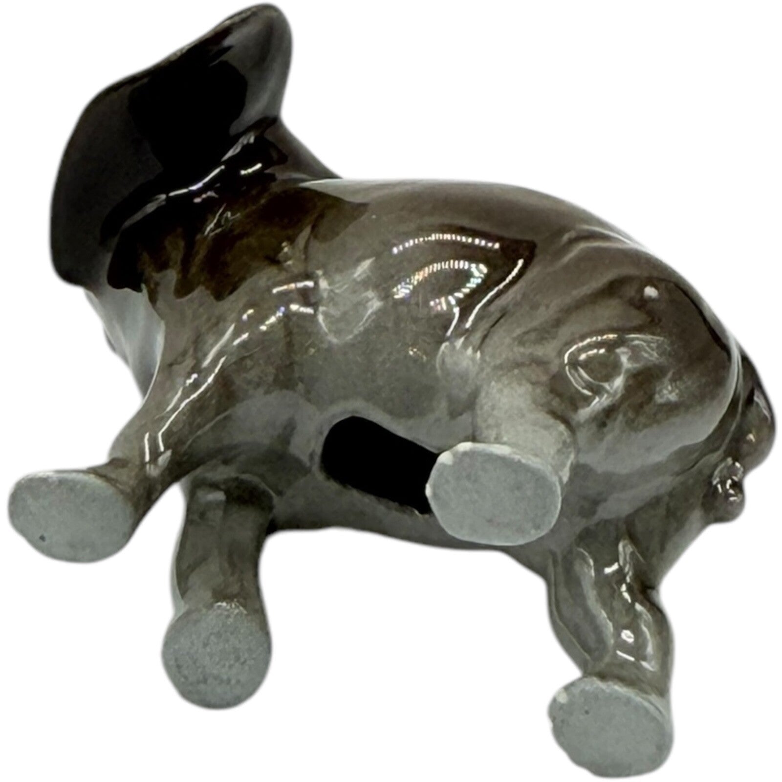 Vintage Hagen Renaker Ceramic Elephant Figurines - Hand-Painted Gray & Pink