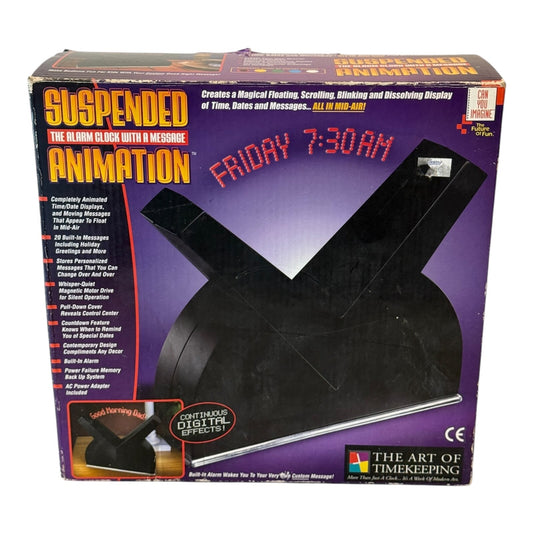 Suspended Animation LED Alarm Clock – Programmable Message Display Modern Black