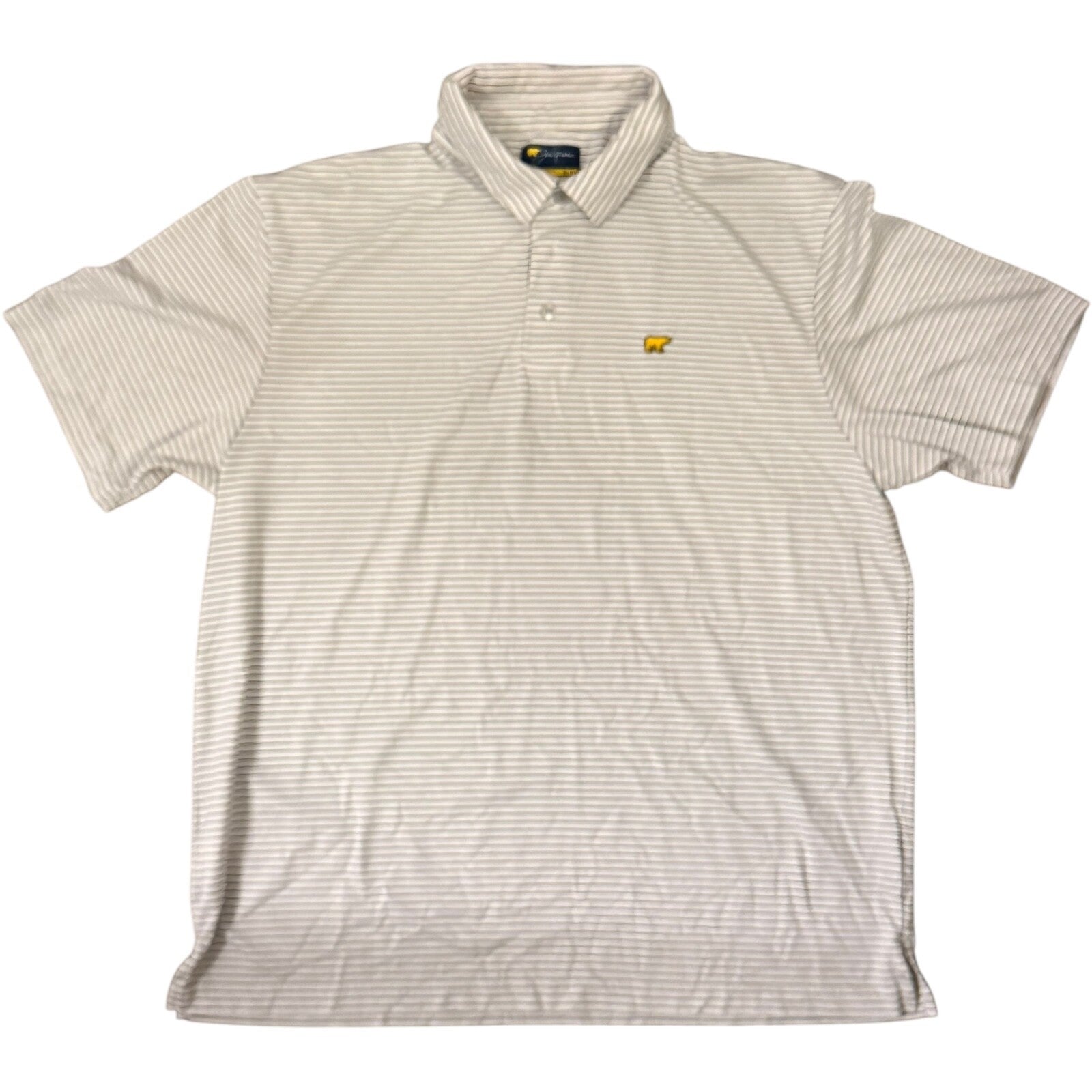 Jack Nicklaus The Golden Bear Striped Short Sleeve Golf Polo Shirt Men's XL