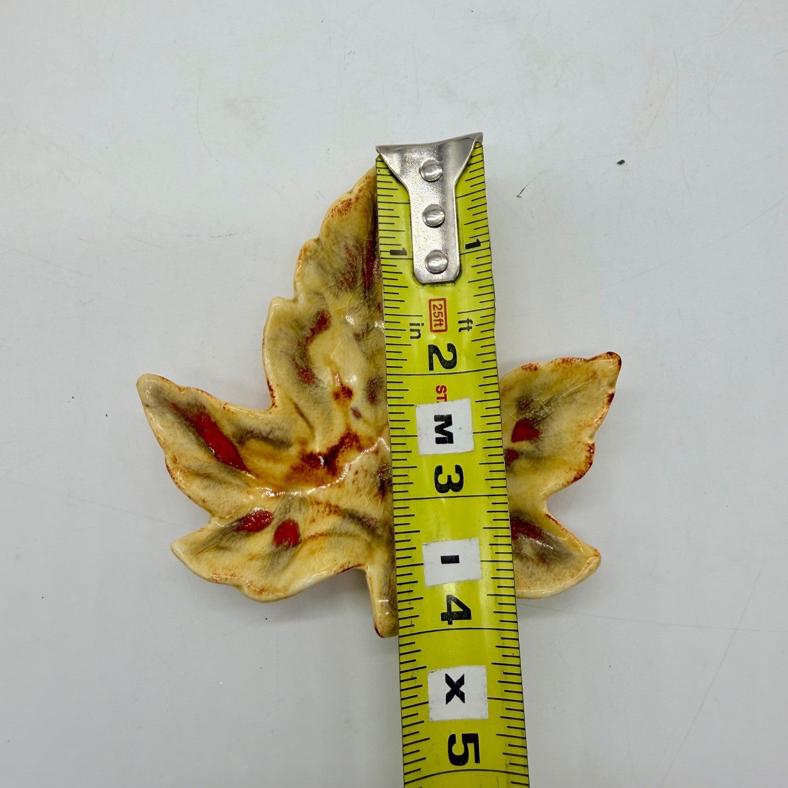 Vintage 1963 Ceramic Leaf Dishes Set of 5 Fall Drip Glaze Appetizer Trays