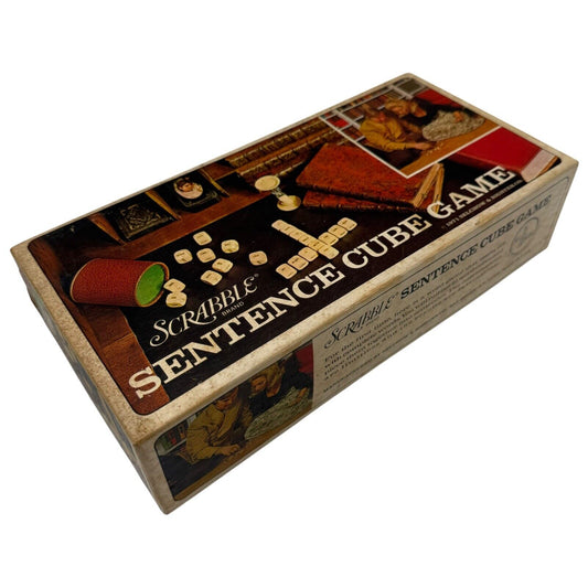 Scrabble Sentence Cube Word Game – 1971 Vintage Wooden Dice Set