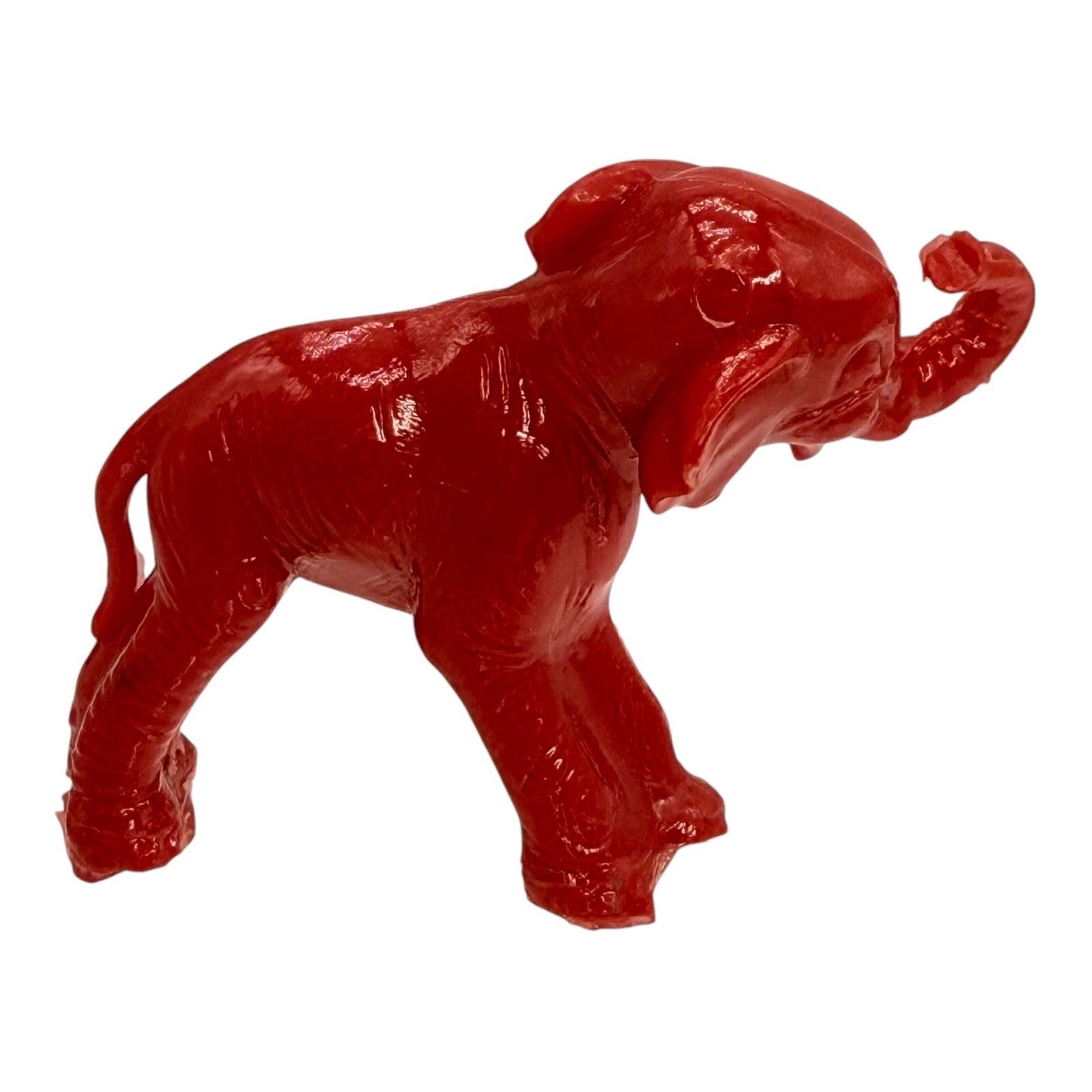 Red Elephant Figurine Statue Animal Collectible Home Decor Display Small