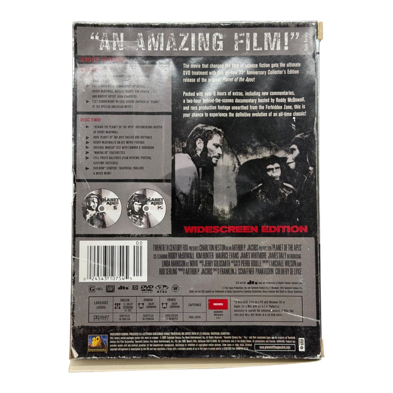 Planet of the Apes (DVD, 1968) 2-Disc 35th Anniversary