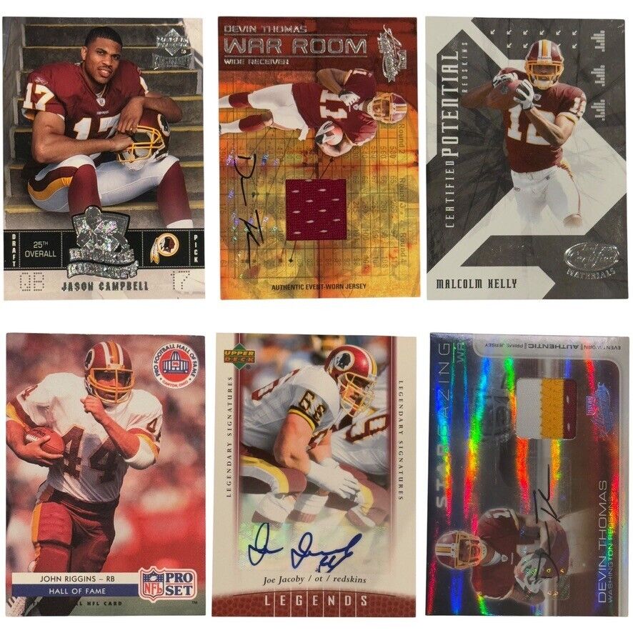 Lot of 66 Washington Redskins Cards – Vintage, Signed, Numbered, Inserts