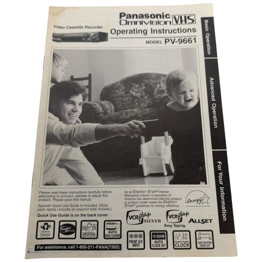 Panasonic Omnivision VHS Operating Instructions Manual PV-9661