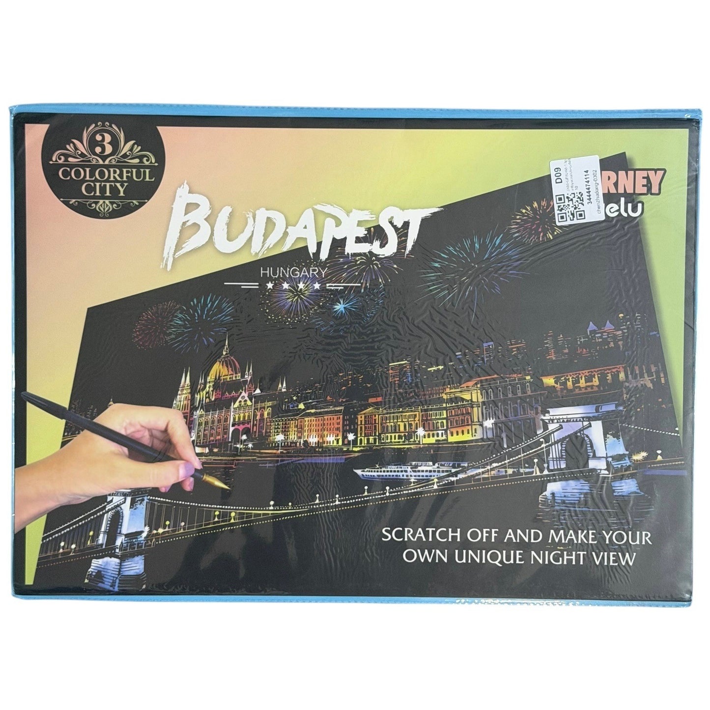 Lot of 14 Scratch Art Boards Colorful City Night View – Mixed Set No Stylus