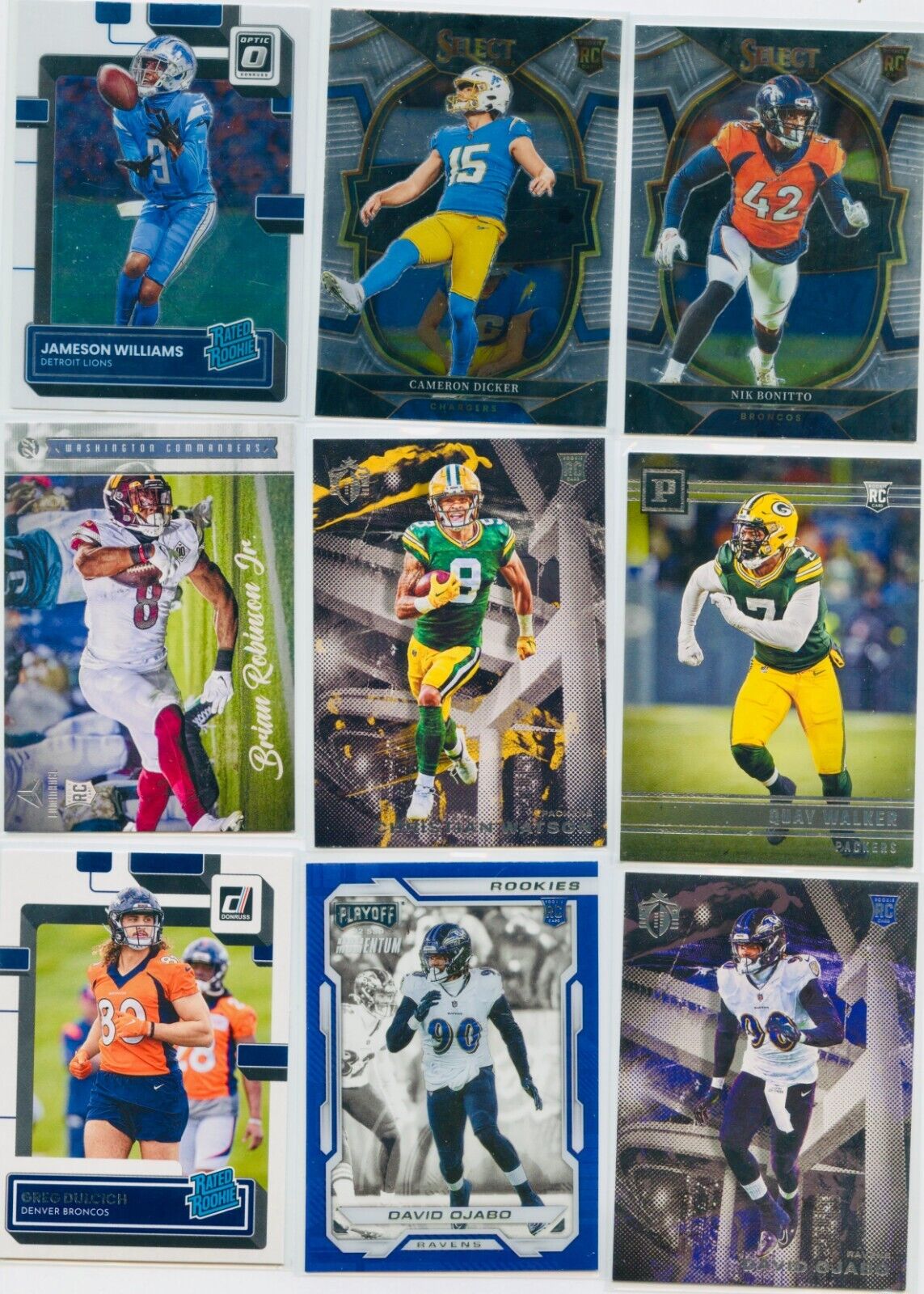 Panini NFL Football Card Lot - 39 Cards - Rookie Chromes and More