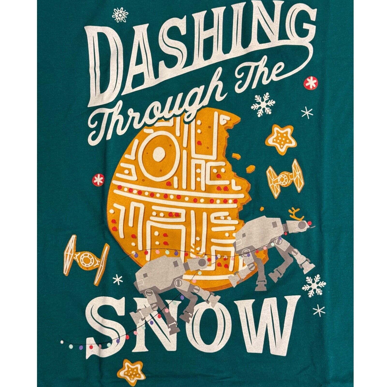 Disney Dashing Through the Snow T-shirt Adult X-Small Star Wars Vehicles