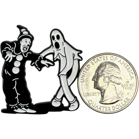 Clown Ghost Enamel Pin Horror Spooky Halloween Brooch Lapel Pin Kawaii