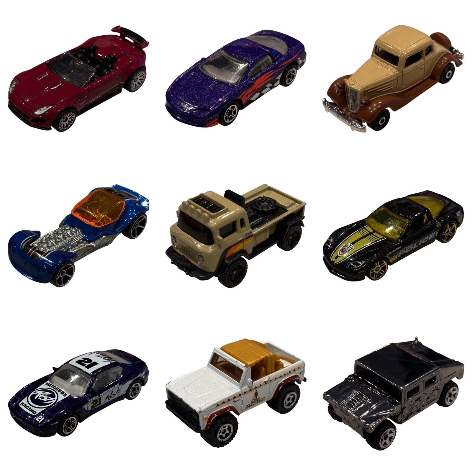 Lot of 18 Diecast Cars – Hot Wheels Matchbox Mix Vintage & Modern Loose