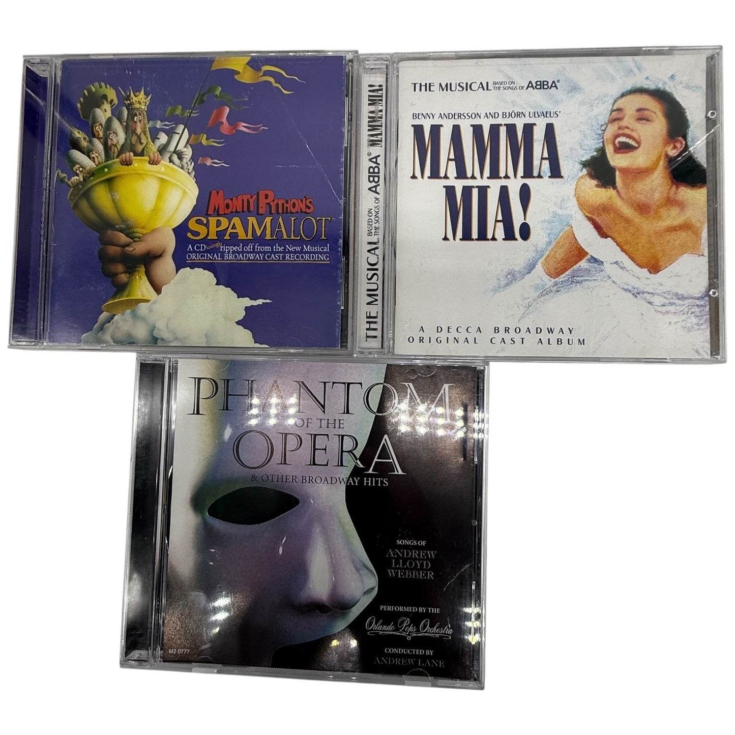 Broadway Musical Soundtrack CDs Lot of 7 Spamalot Mamma Mia Phantom Showman