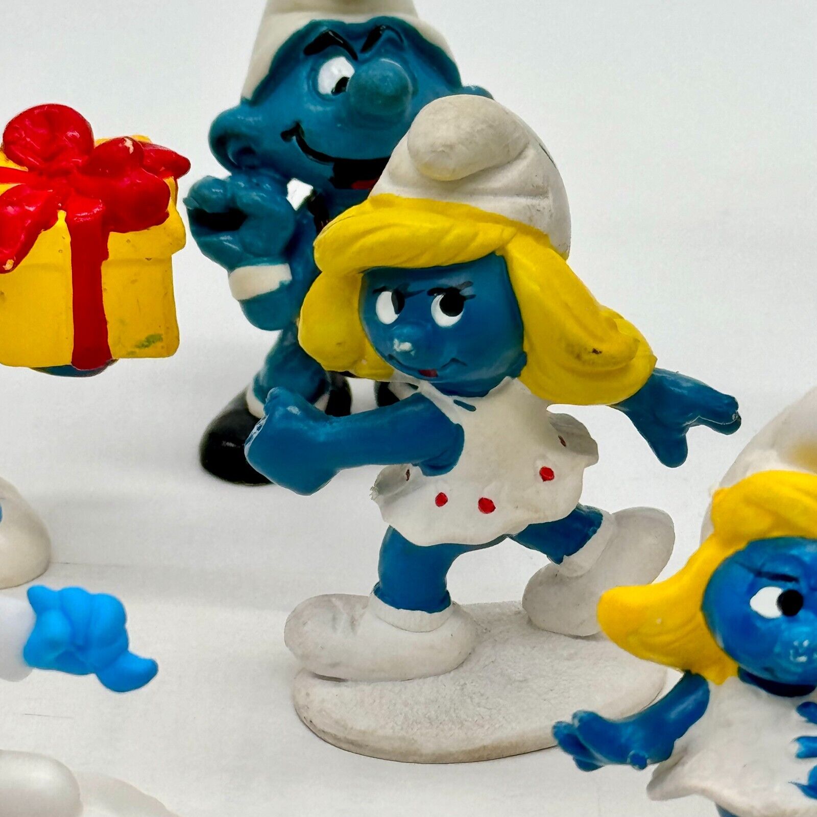Lot of 8 Vintage Smurfs Figures – Schleich 1970s 1980s Smurfette & Others