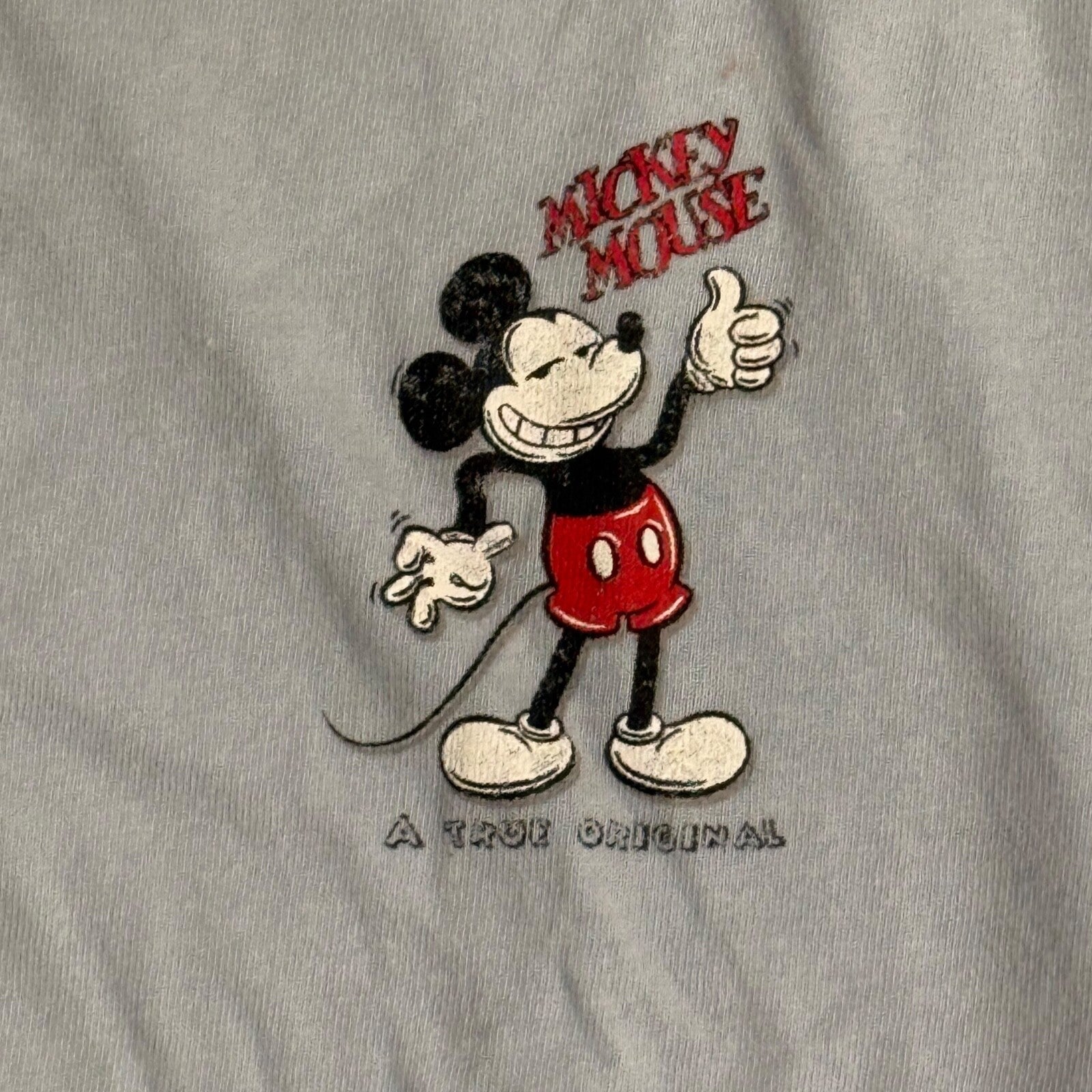 Gap Disney Mickey Mouse Long Sleeve Shirt Mens Large Relaxed Light Blue Casual