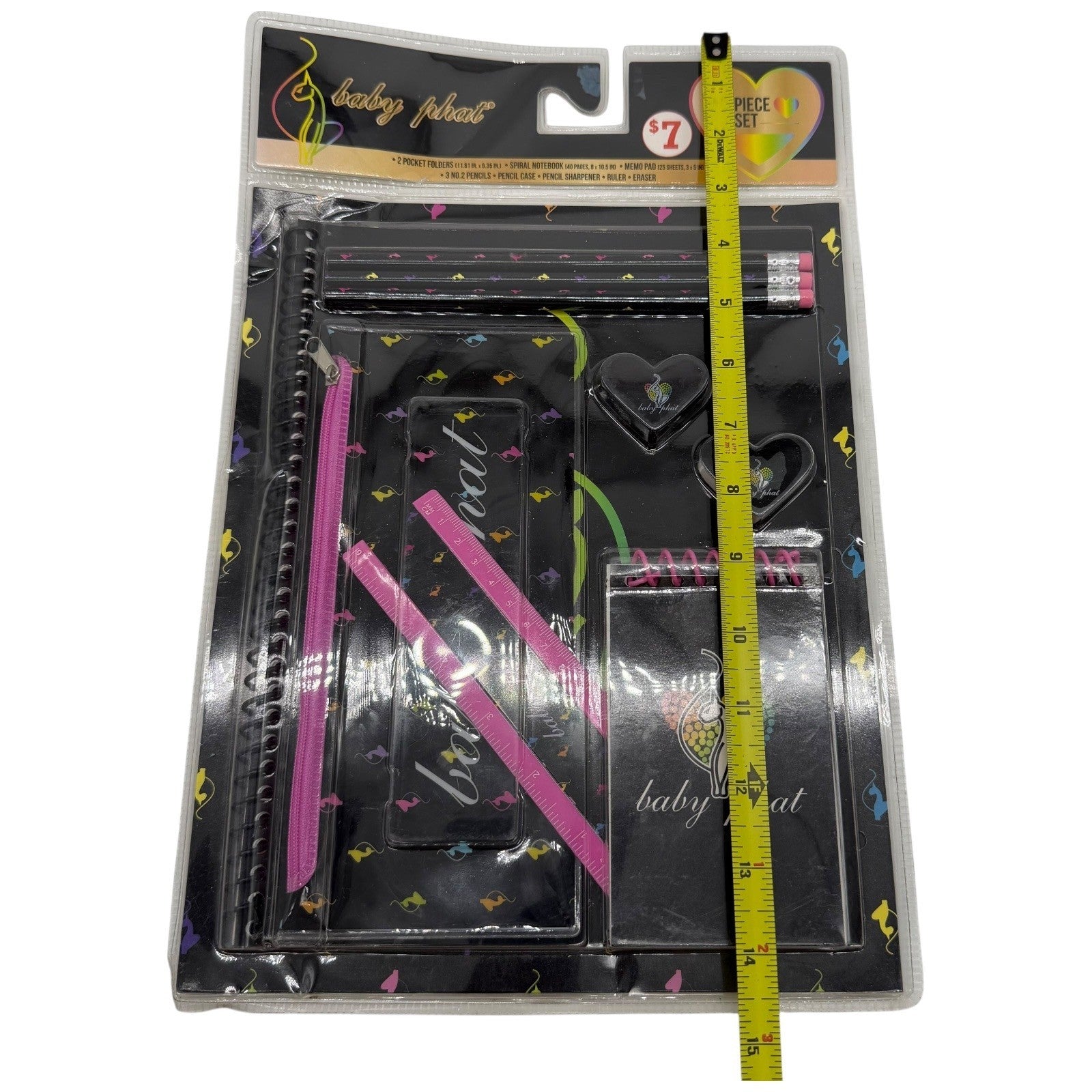 Baby Phat 11 Piece School Supply Set Folders Notebook Pencils Ruler Stationery