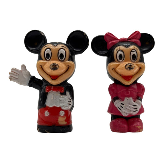 Minnie & Mickey Mouse Peg Figures – Vintage 2" Disney Collectible Pair