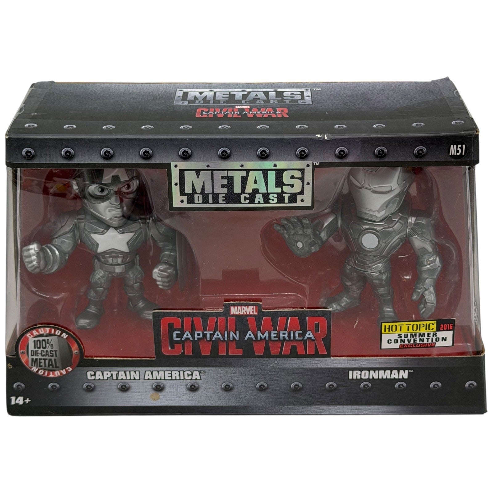 Marvel Civil War Metals Die Cast Captain America & Iron Man Hot Topic 2016