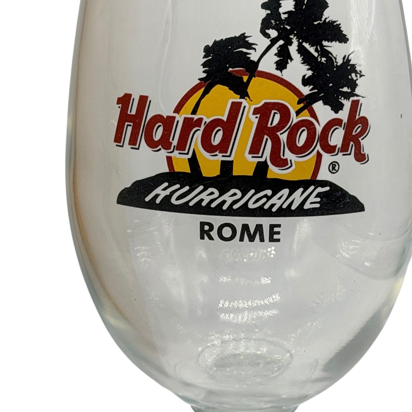 Hard Rock Cafe Rome Hurricane Glass With Box, Collectible Barware