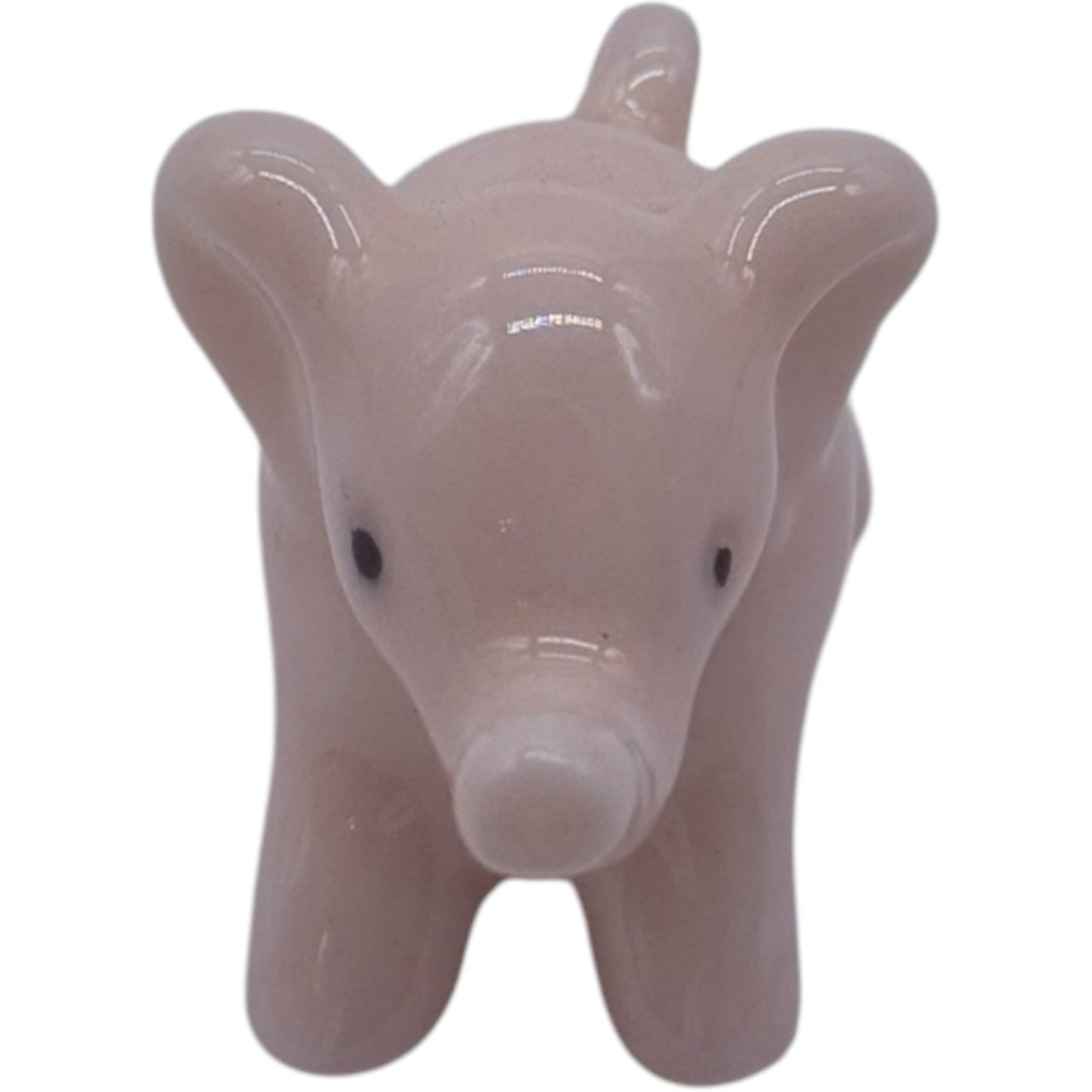 Vtg Miniature Pale Pink Ceramic Elephant Figurines - Family Set of 2 Germany