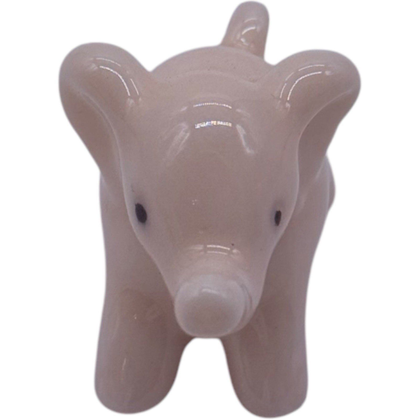 Vtg Miniature Pale Pink Ceramic Elephant Figurines - Family Set of 2 Germany