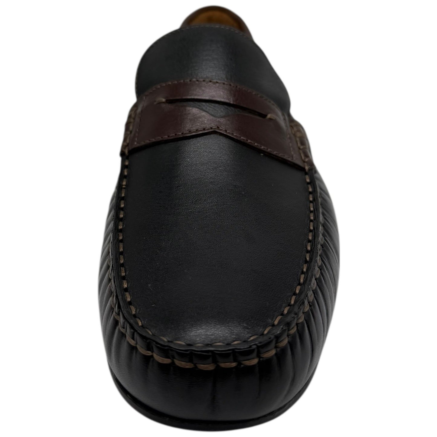 Johnston & Murphy Mens Penny Loafer Driving Shoes Black Brown Leather Size 8.5 M