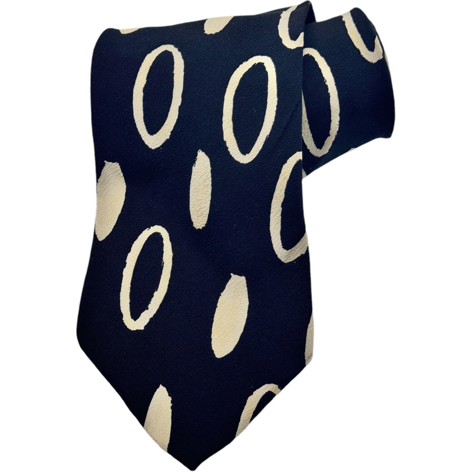 HUGO BOSS Men's 100% Silk XL Necktie ITALY Designer Black/White 57” x 4”