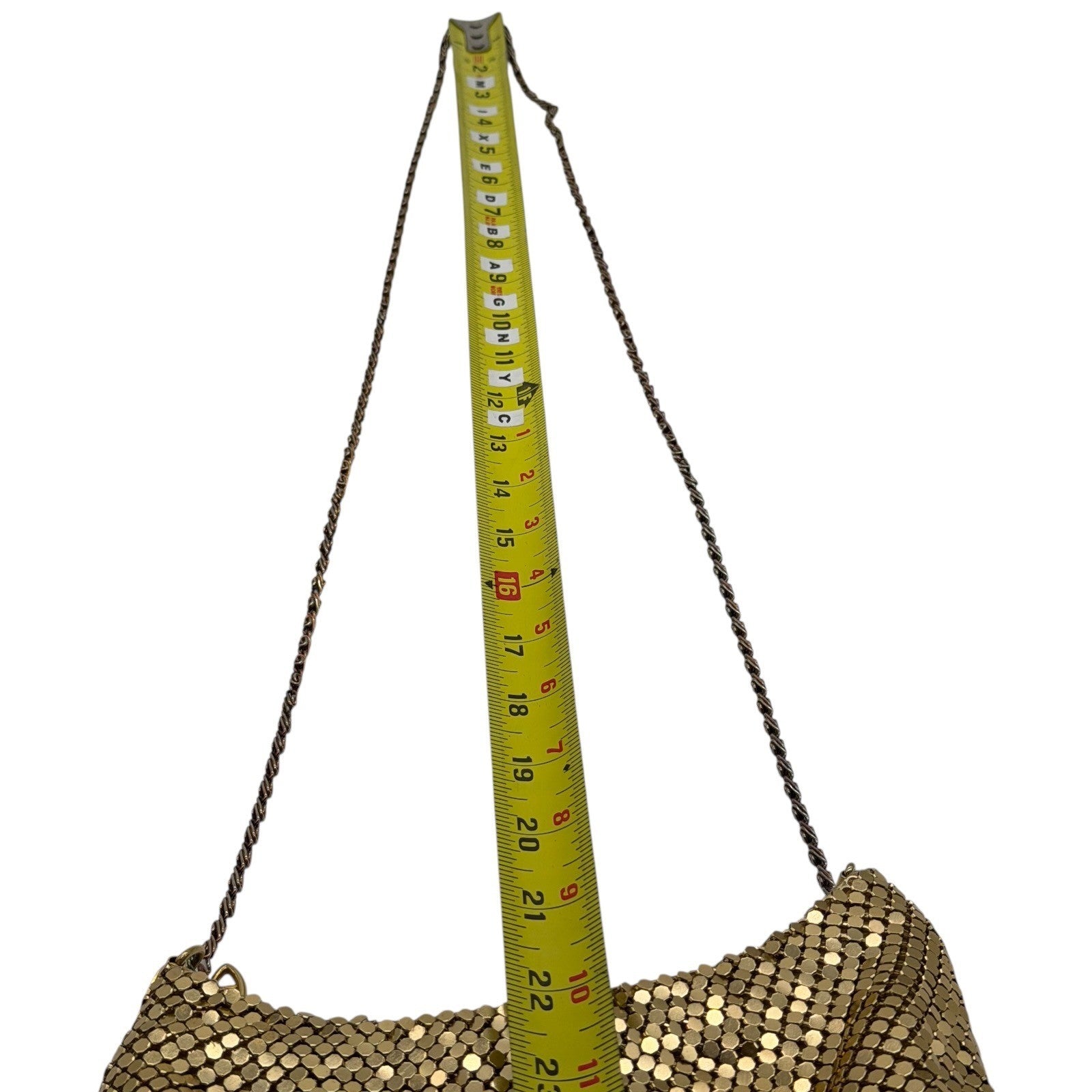 Whiting & Davis Vintage Gold Metal Mesh Shoulder Bag Evening Purse Chain Strap