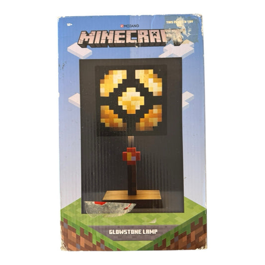 Minecraft Glowstone 14" LED Desk Lamp – Corded Night Light for Gamers & Fans