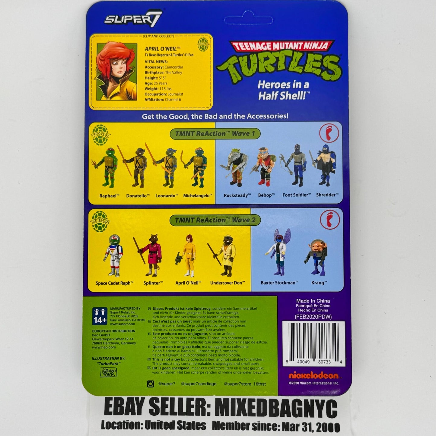 Teenage Mutant Ninja Turtles Bundle 3pcs RaSuper 7 ReAction Figures