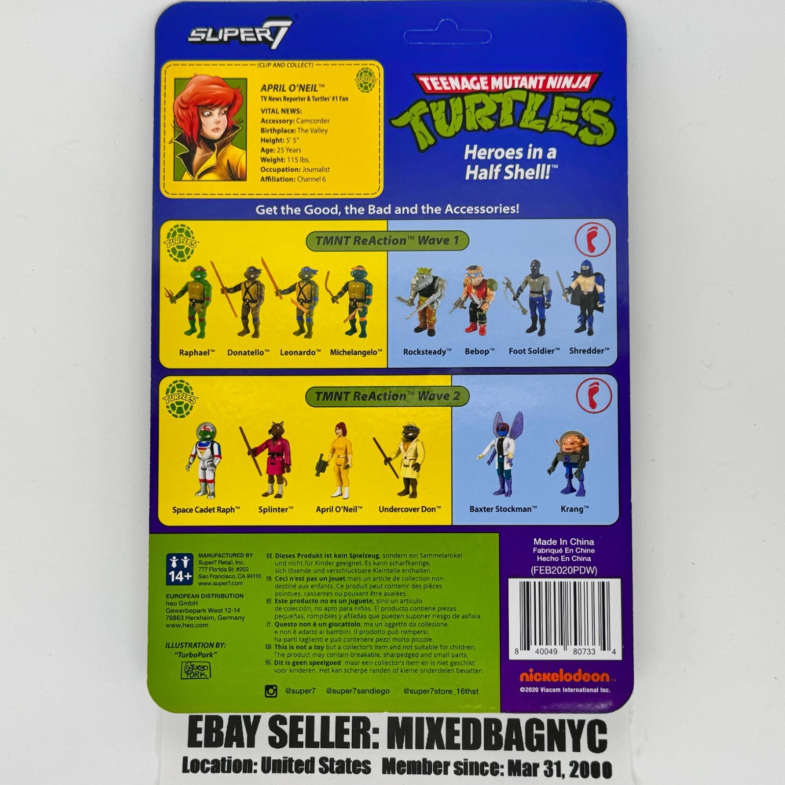 Teenage Mutant Ninja Turtles Bundle 3pcs RaSuper 7 ReAction Figures