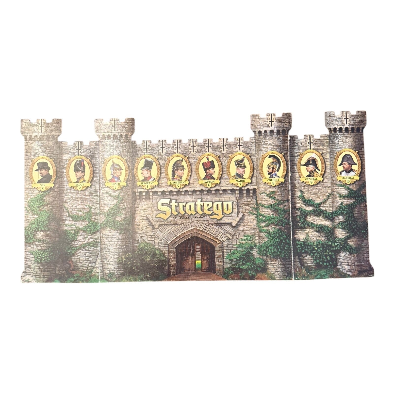 Stratego Strategy Game 1996 Milton Bradley Vintage with Castle Backdrop