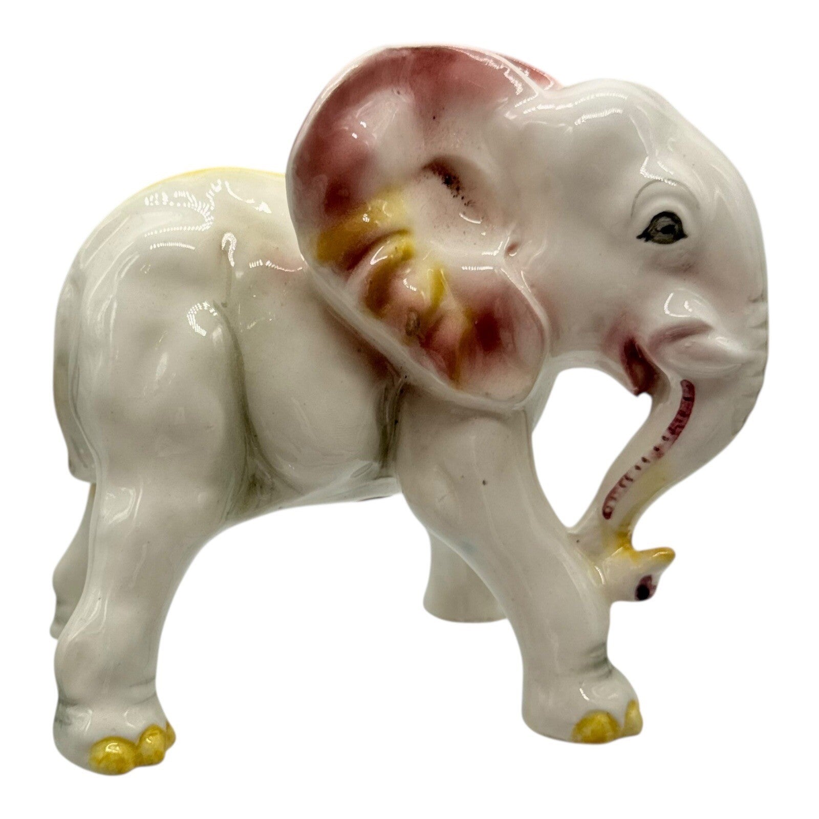 Ceramic Elephant Figurine Decor Accent Animal Statue Collectible Cute