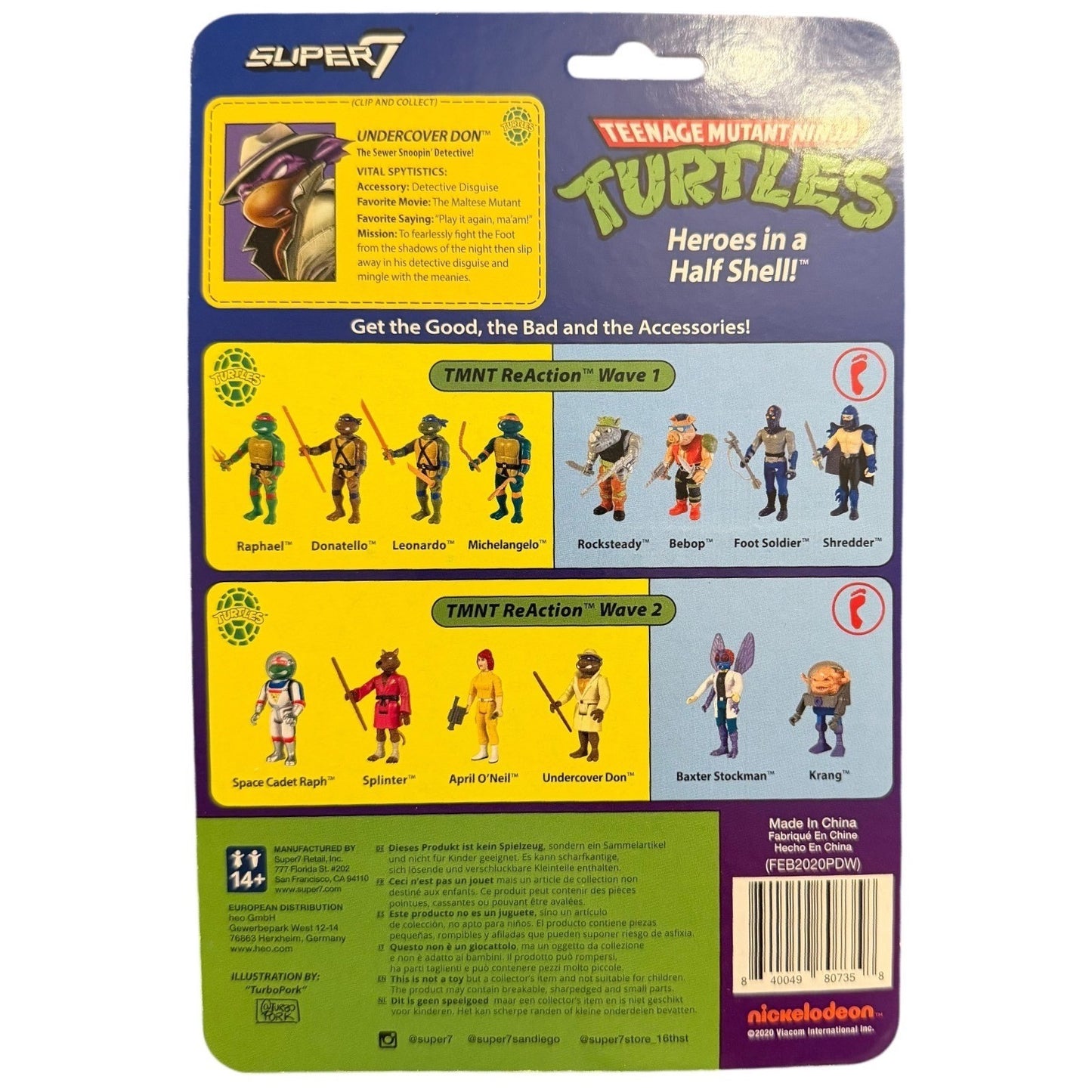 Teenage Mutant Ninja Turtles ReAction Figures Undercover Donatello Action Figure