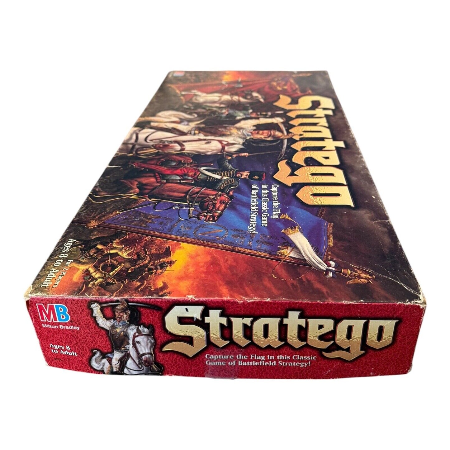 Stratego Strategy Game 1996 Milton Bradley Vintage with Castle Backdrop