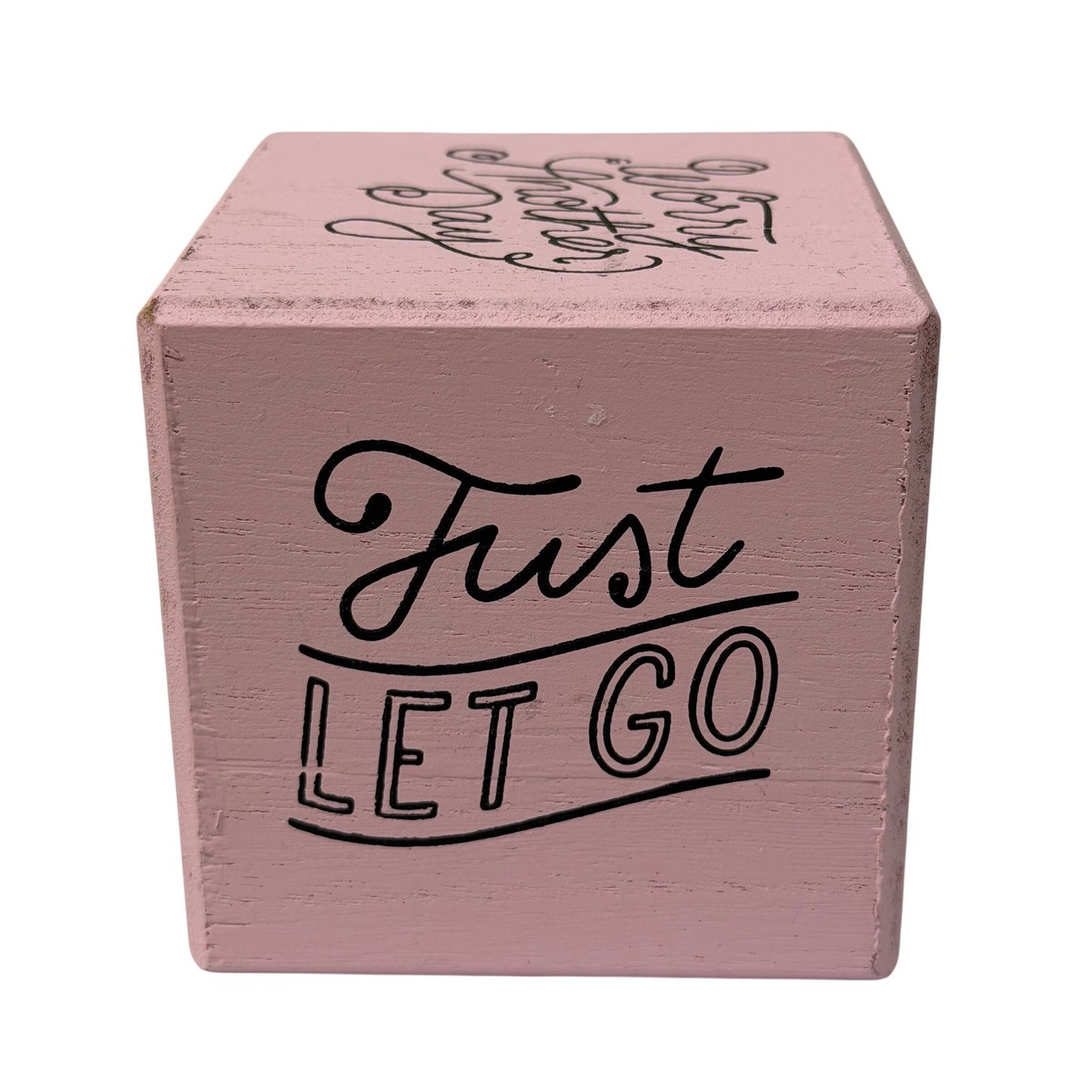 Pink Wooden Quote Block 4x4 Inspirational Desk Decor Believe in Yourself Be Bold