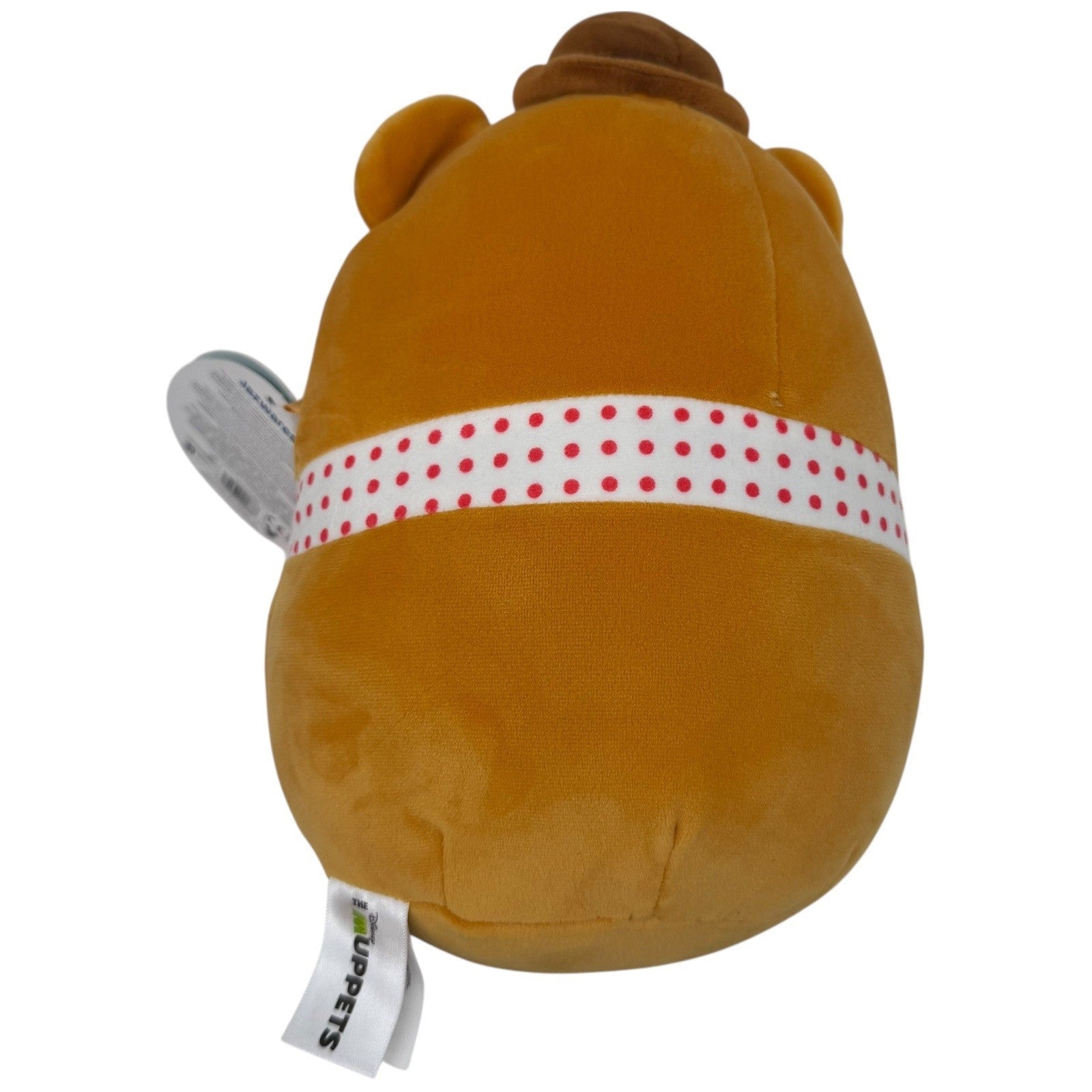 Disney Muppets Fozzie Bear Squishmallows Plush Brown Hat Polka Dot Bow