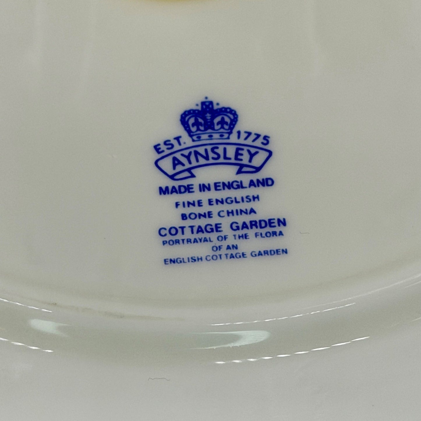 Aynsley Cottage Garden Fine Bone China Footed Cake Stand Floral Butterfly