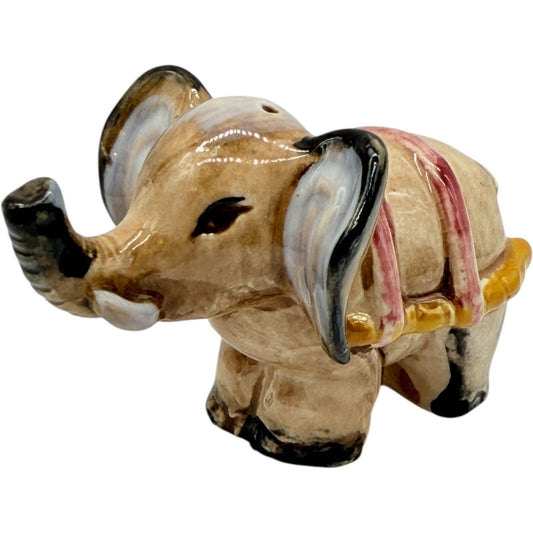 1950s Vintage Elephant Salt Shaker Ceramic Figurine Circus Decor Collectible