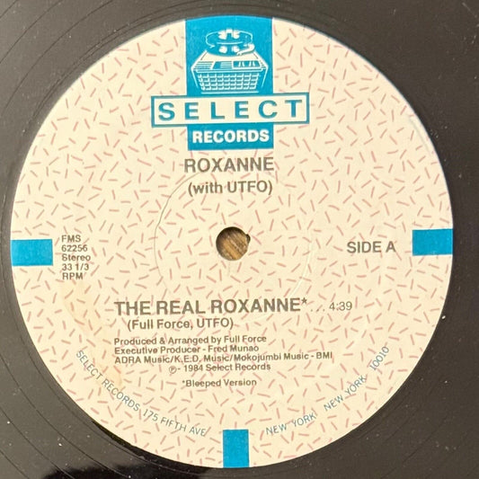 Roxanne With UTFO ‎– The Real Roxanne 12" Vinyl 1984 Select Records