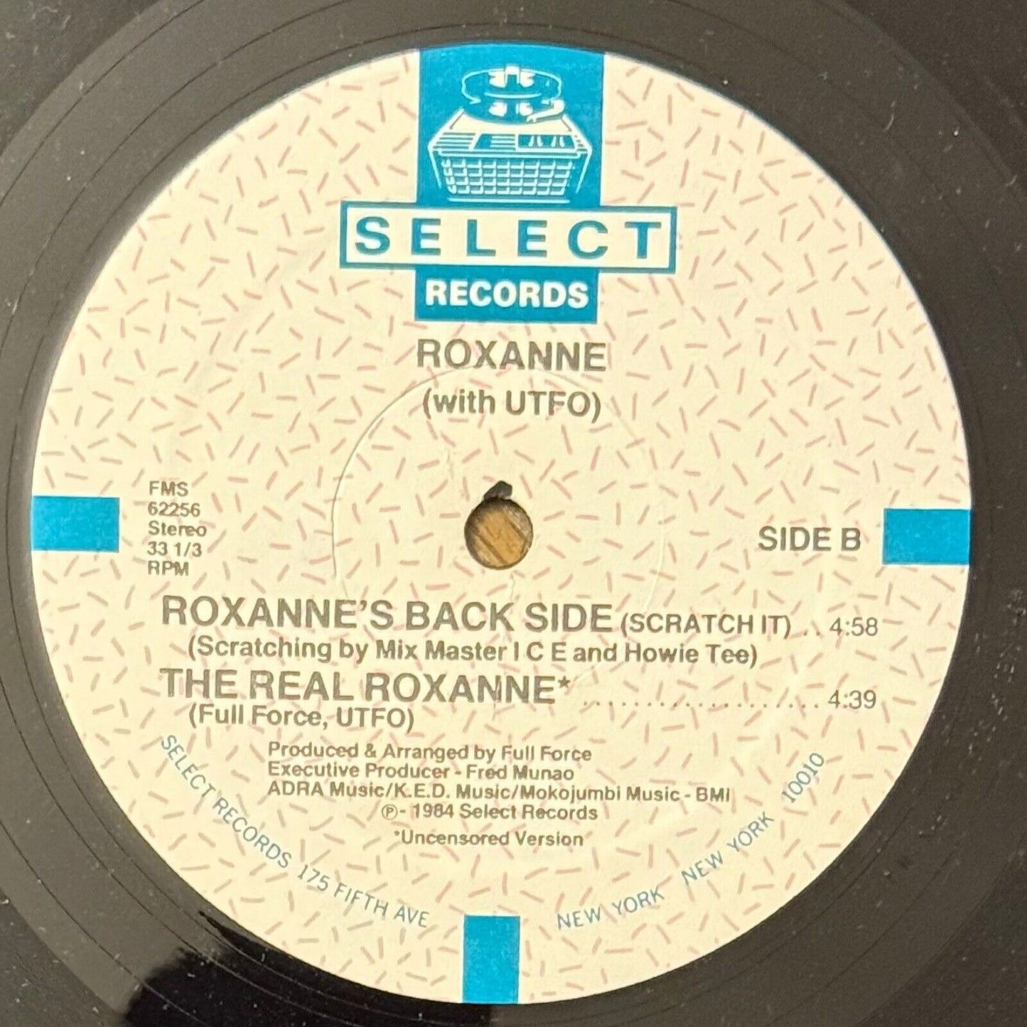 Roxanne With UTFO ‎– The Real Roxanne 12" Vinyl 1984 Select Records