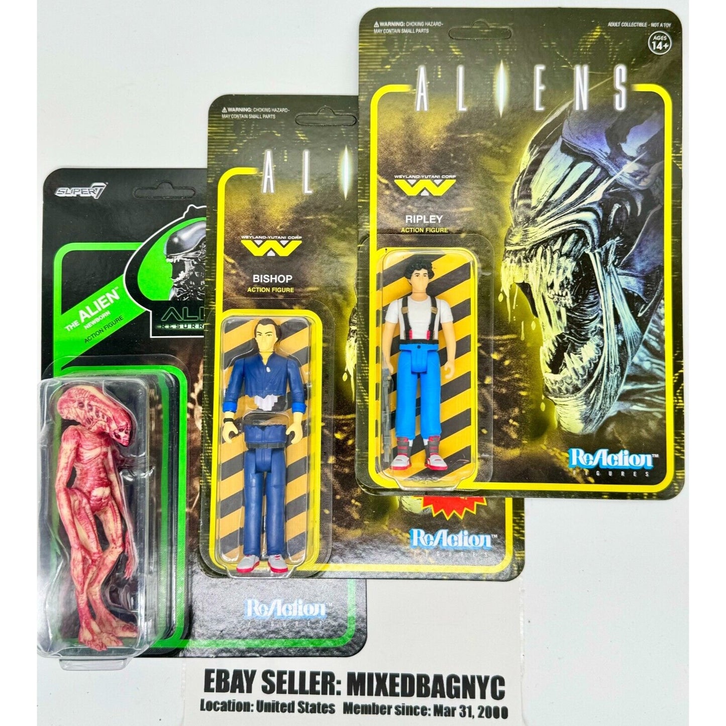 New Aliens Super7 ReAction Aliens Figure 3pcs Lot Action Figure Horror Movie