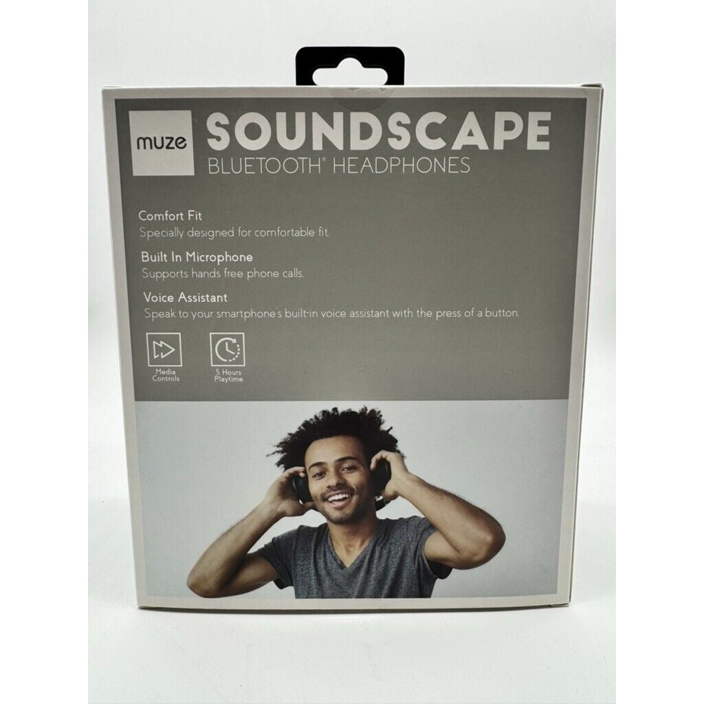 Muze By Vivitar Soundscape Stereo Headphones With Mic Black New