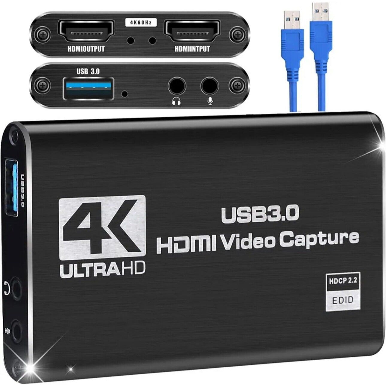 4K Audio Video Capture Card, USB 3.0 HDMI Video Capture Device Full HD Recording