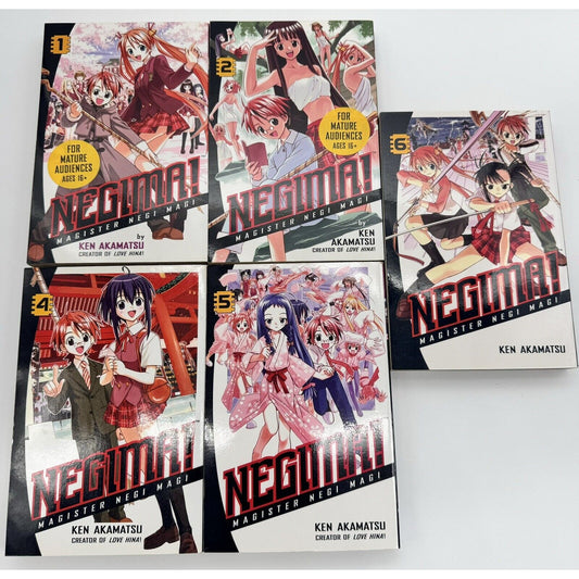 Negima! Manga Volumes 1 2 4 5 6 - Del Rey - Ken Akamatsu Lot Set