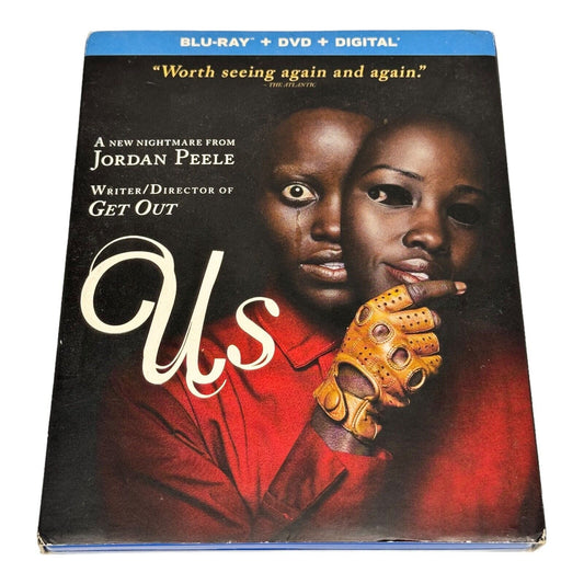 Us (Blu-ray + DVD, 2019, Jordan Peele, w/slipcover)