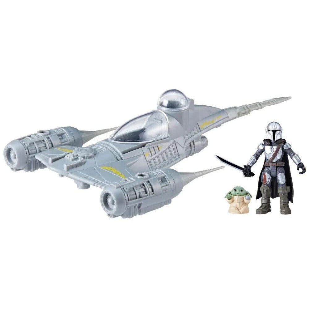 STAR WARS Mission Fleet Mando's N1 Starfighter Grogu & Mandalorian Figure